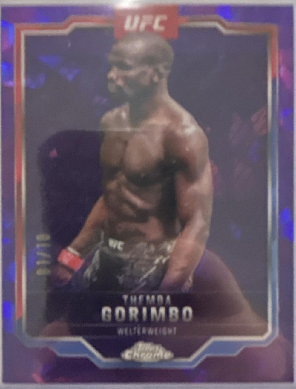 Themba Gorimbo 2025 Topps Chrome Sapphire UFC Base Sapphire #164 Padparadscha Sapphire