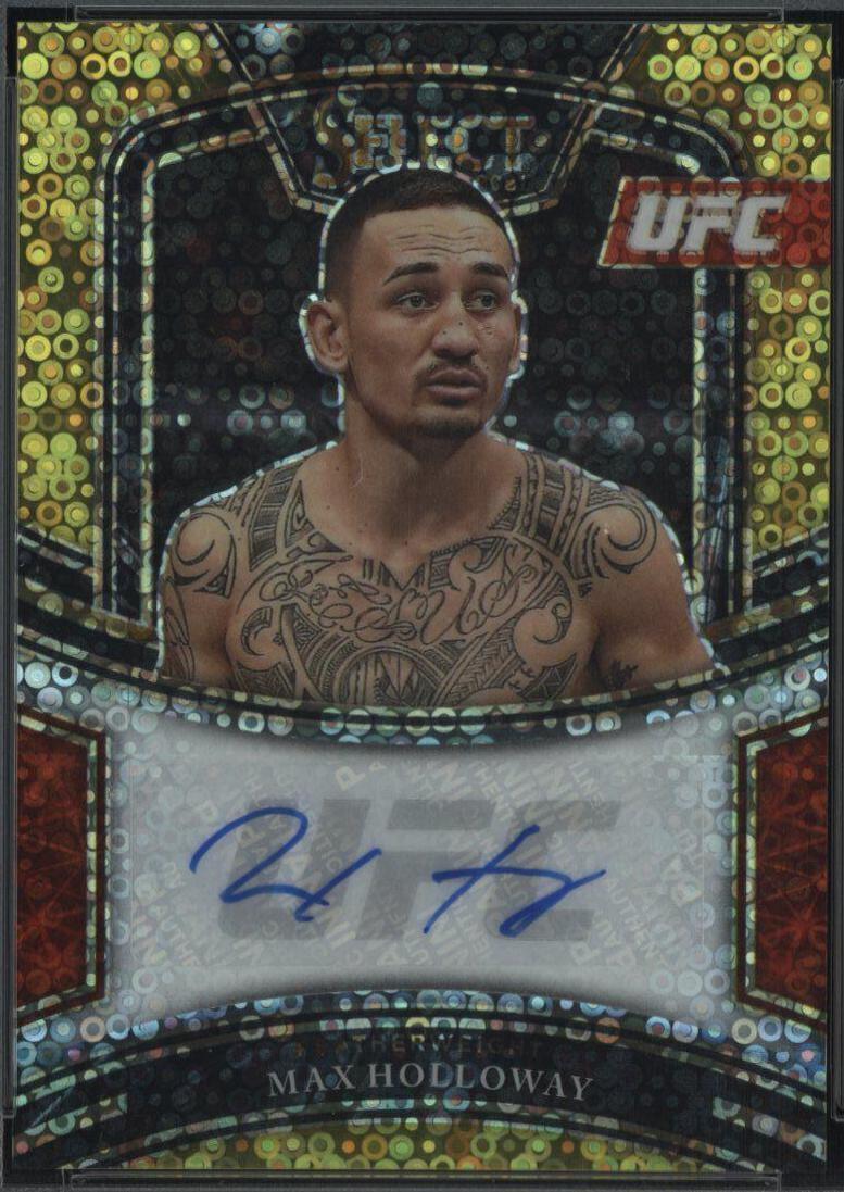 Max Holloway 2021 Panini Select UFC Signatures #14 Gold Disco Prizms