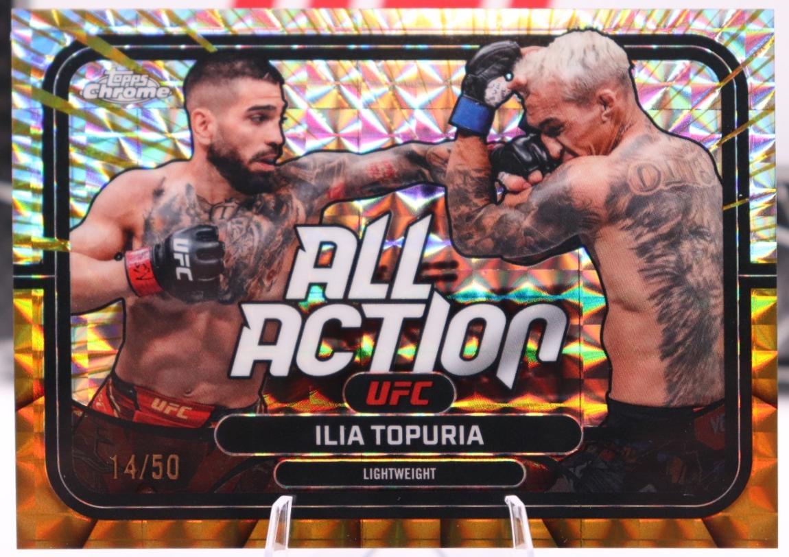 Ilia Topuria 2026 Topps Chrome UFC All-Action #AA-1 Gold Geometric Refractor
