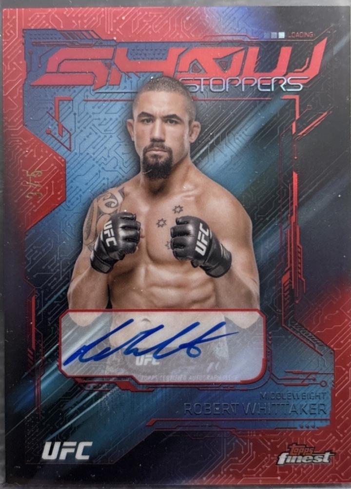 Robert Whittaker 2025 Topps Finest UFC Showstopper Autographs #SSA-RW Red Refractor