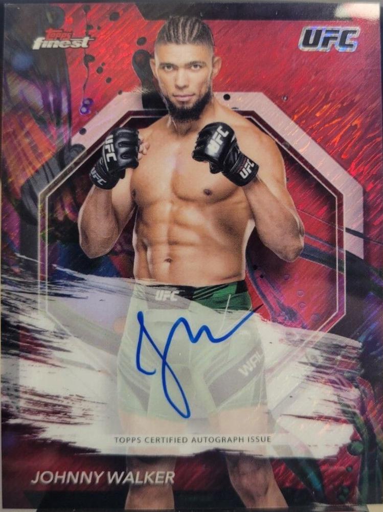 Johnny Walker 2024 Topps Finest UFC Finest Autographs #FA-JWR Red Shimmer Refractor