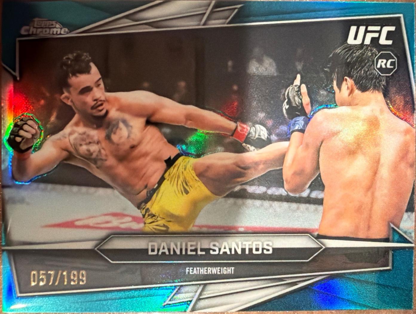 Daniel Santos 2026 Topps Chrome UFC Base #137 Aqua Refractor