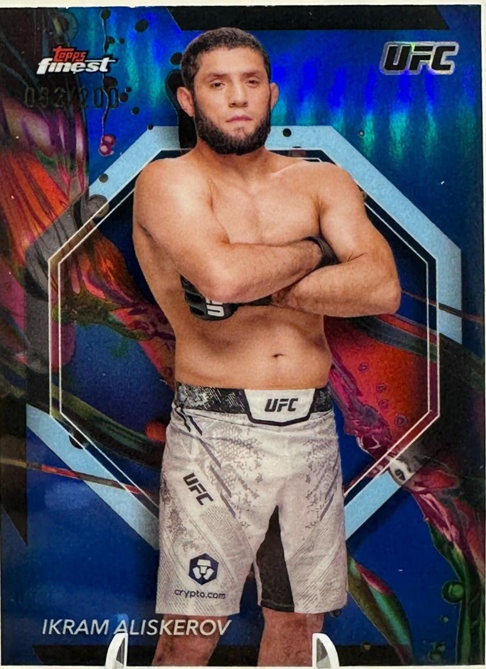 Ikram Aliskerov 2024 Topps Finest UFC Base Common #11 Blue Refractor