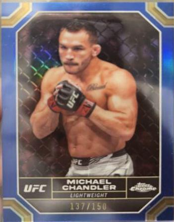 Michael Chandler 2024 Topps Chrome UFC Base #136 Blue Refractor
