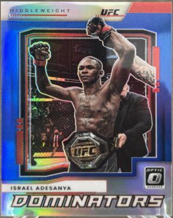 Israel Adesanya 2022 Panini Donruss Optic UFC Dominators #13 Blue