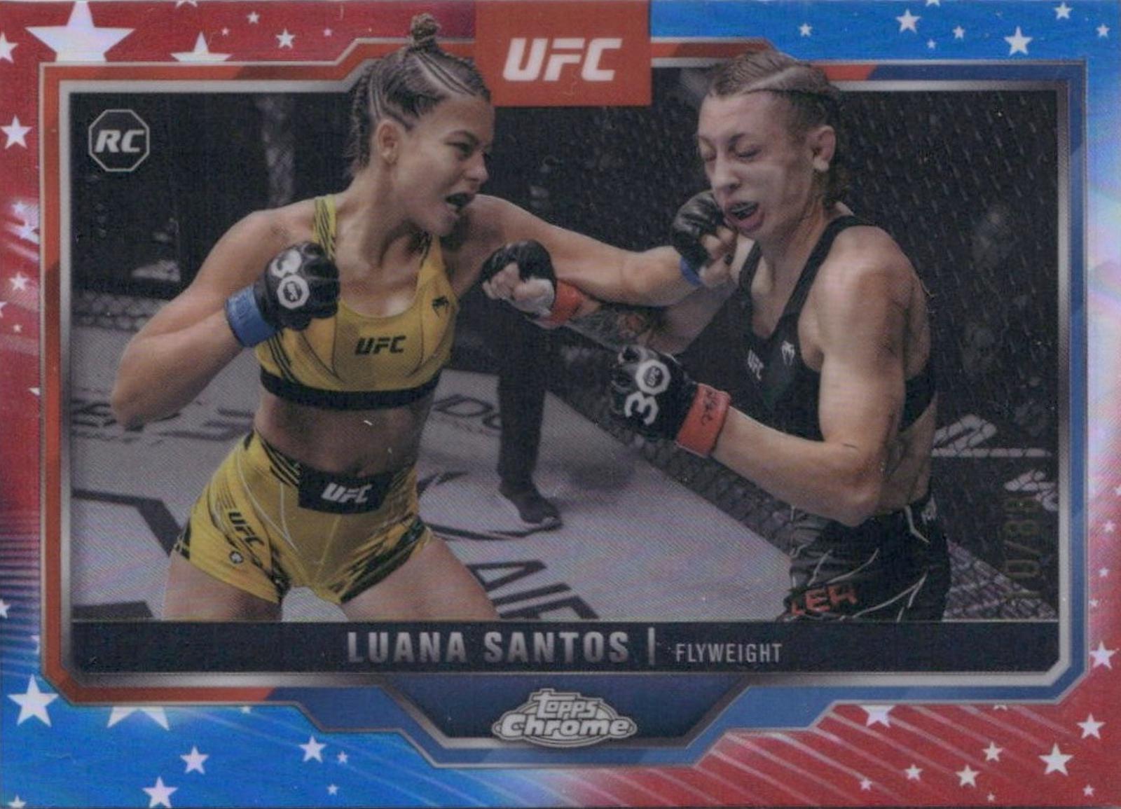 Luana Santos 2025 Topps Chrome UFC Base #103 Red White Blue Refractor