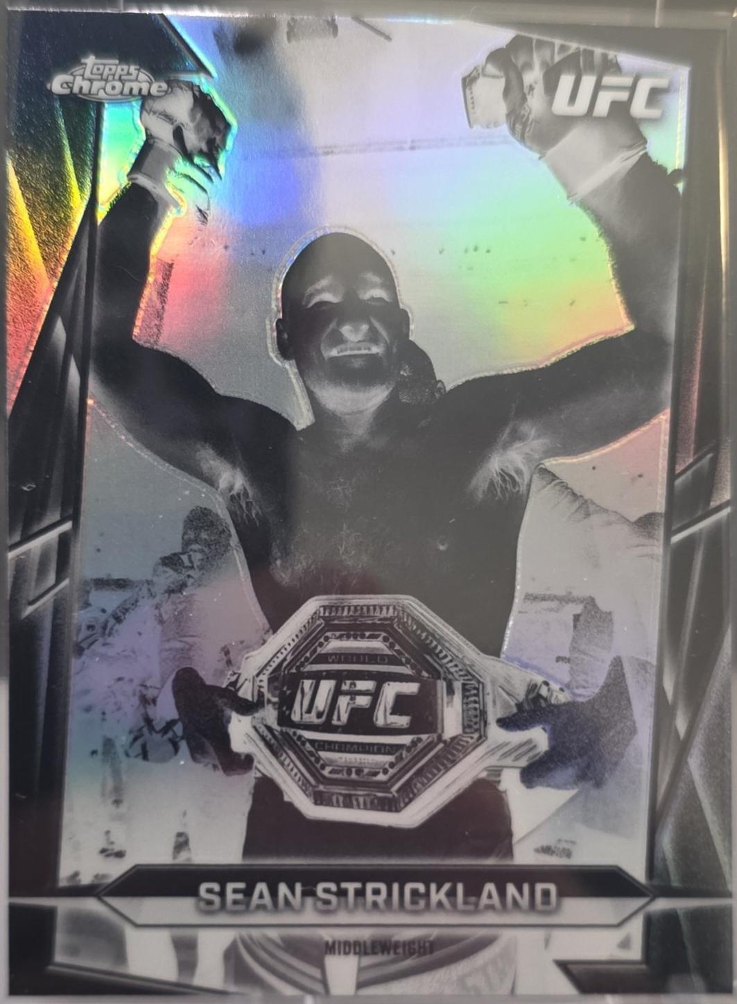 Sean Strickland 2026 Topps Chrome UFC Base #2 Negative Refractor