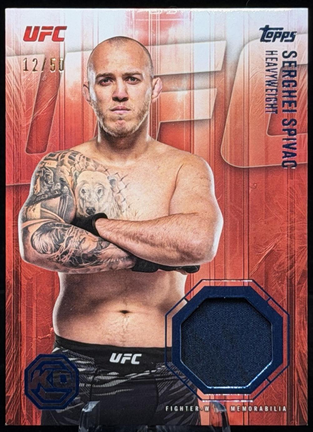 Serghei Spivac 2026 Topps Knockout UFC Knockout Relics #KOR-SS Blue