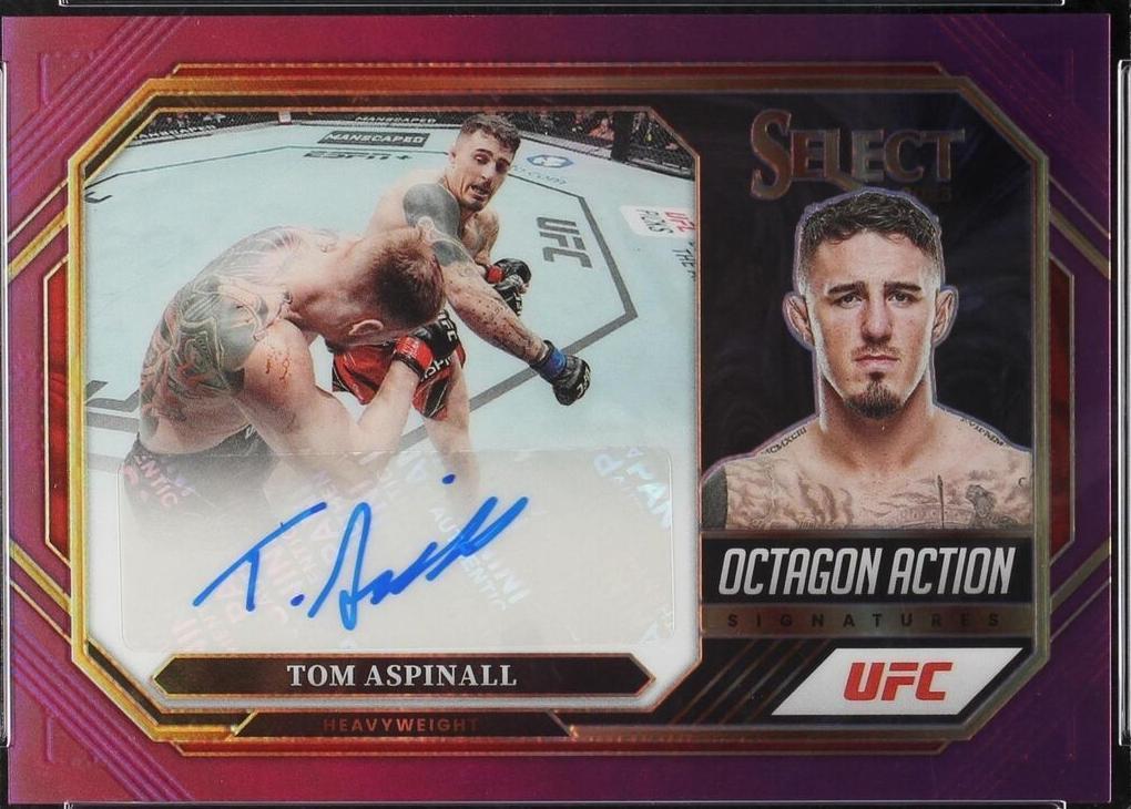 Tom Aspinall 2023 Panini Select UFC Octagon Action Signatures #25 Purple