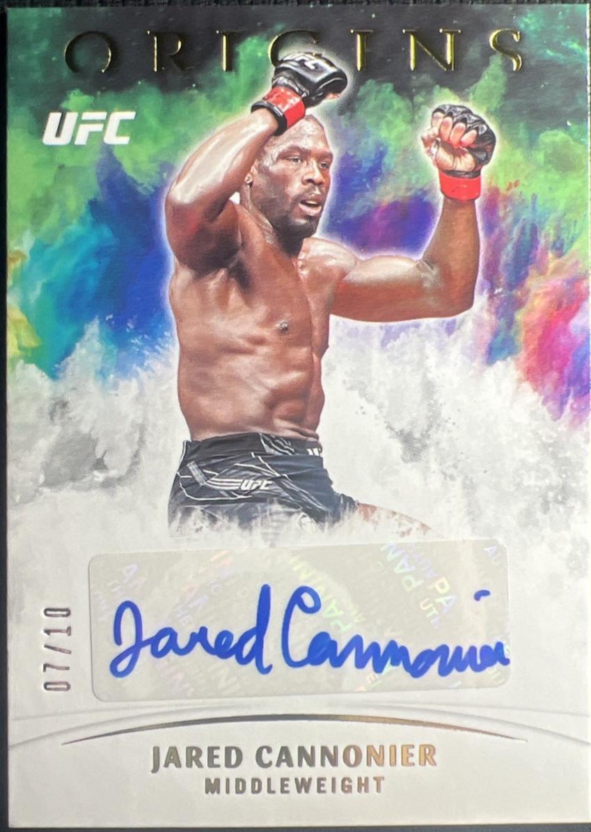 Jared Cannonier 2022 Panini Chronicles UFC Origins Autographs #26 Platinum