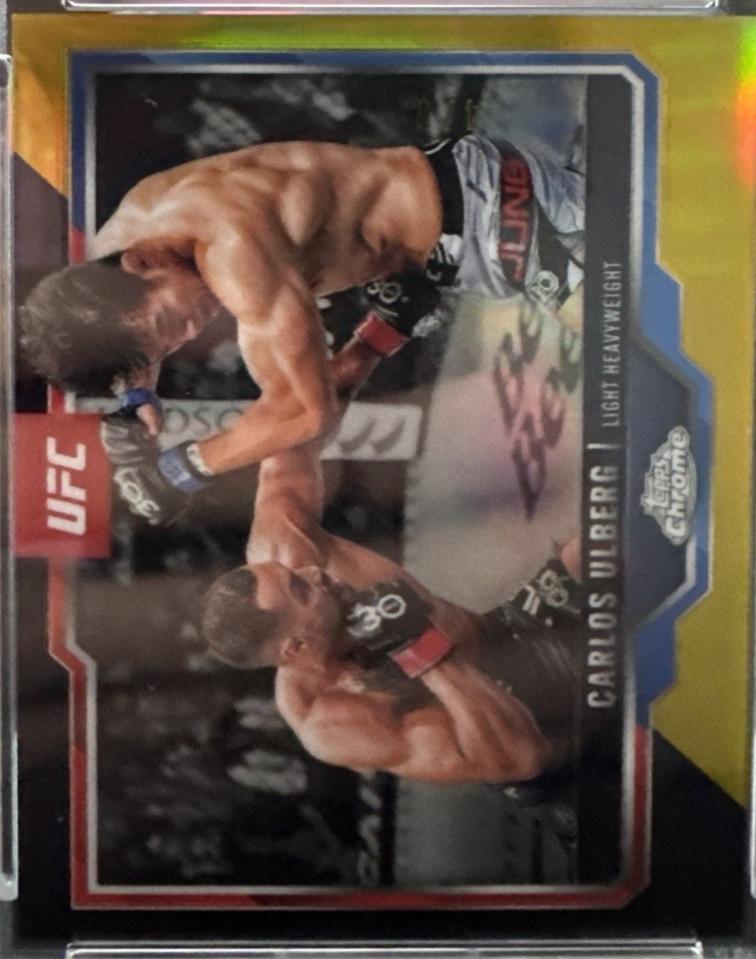 Carlos Ulberg 2025 Topps Chrome UFC Base #198 Black & Gold Refractor