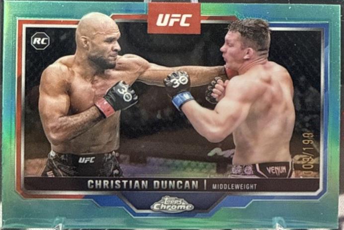 Christian Duncan 2025 Topps Chrome UFC Base #51 Teal Lazer Refractor