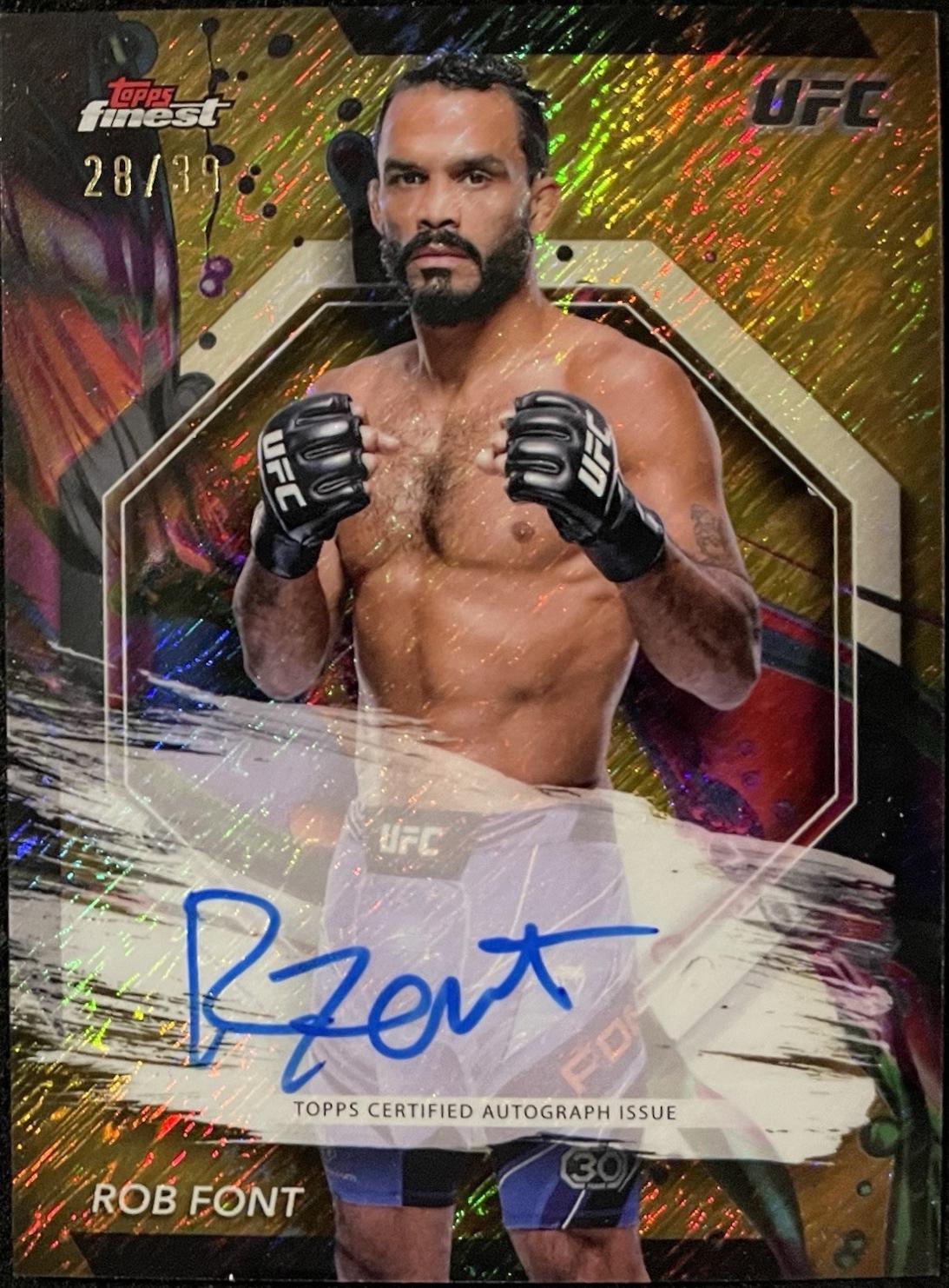 Rob Font 2024 Topps Finest UFC Finest Autographs #FA-RFT Gold Shimmer Refractor