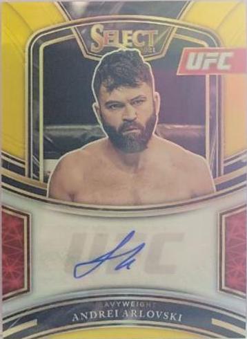 Andrei Arlovski 2021 Panini Select UFC Signatures #7 Gold Disco Prizms