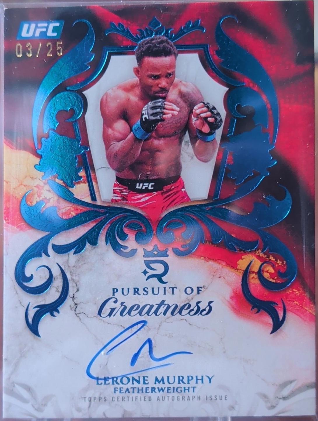 Lerone Murphy 2025 Topps Royalty UFC Pursuit of Greatness Signatures #POG-LM Blue
