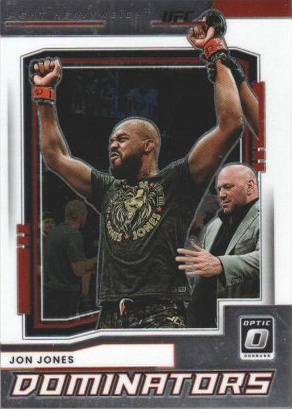 Jon Jones 2022 Panini Donruss Optic UFC Dominators #11 Gold Vinyl