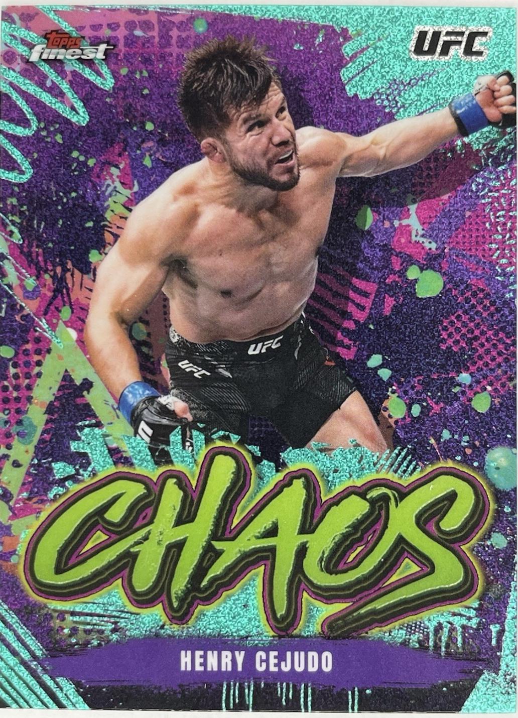 Henry Cejudo 2024 Topps Finest UFC Chaos #CHA-10 Aqua Glitter Refractor