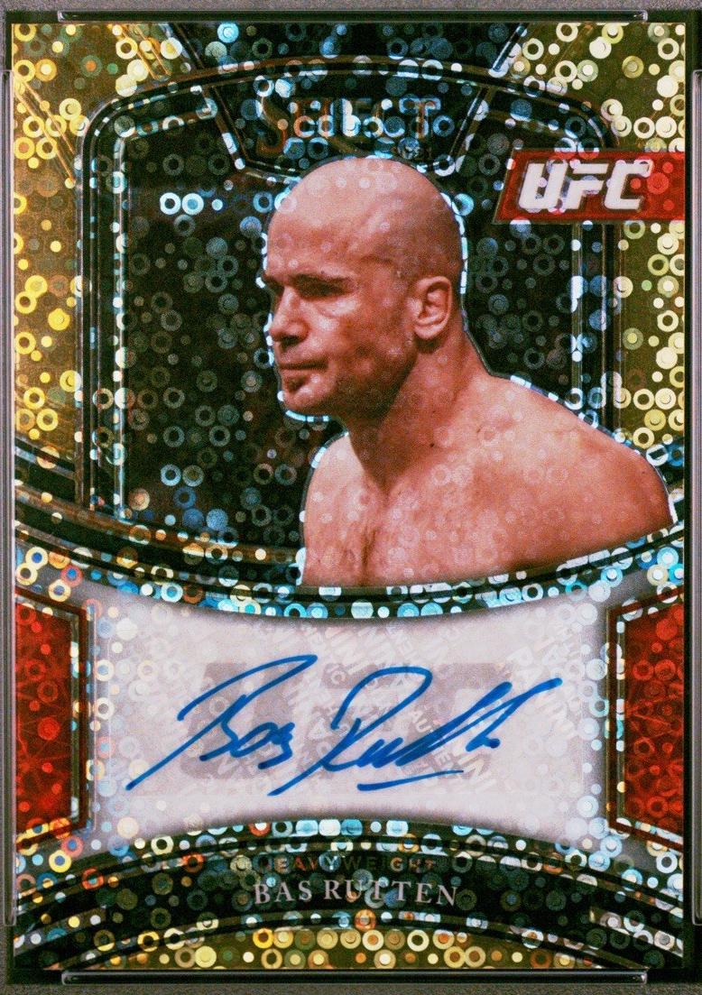 Bas Rutten 2021 Panini Select UFC Signatures #23 Gold Disco Prizms