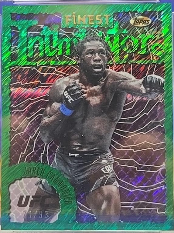 Jared Cannonier 2024 Topps Finest UFC Intimidators #INT-16 Green Shimmer Refractor