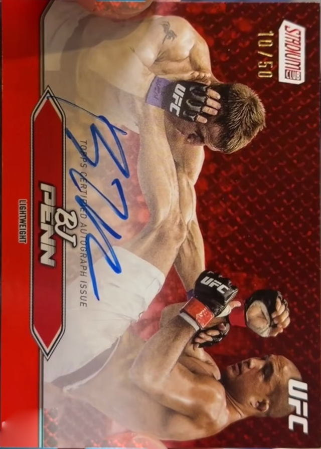 BJ Penn 2025 Topps Stadium Club UFC Base Autographs #BCA-BJP Red
