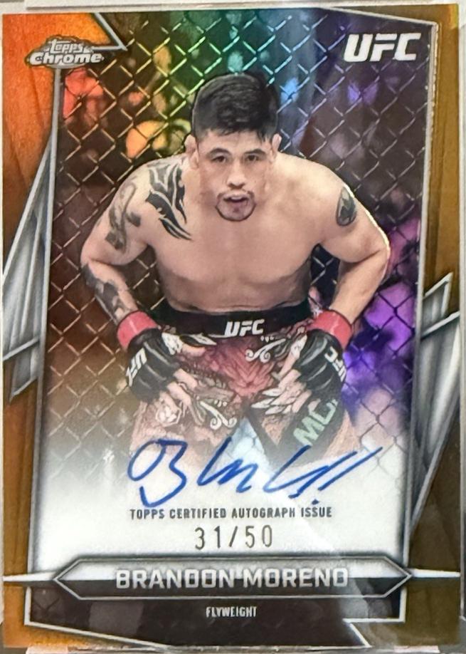 Brandon Moreno 2026 Topps Chrome UFC Base Autographs #BAV-BM Gold Refractor