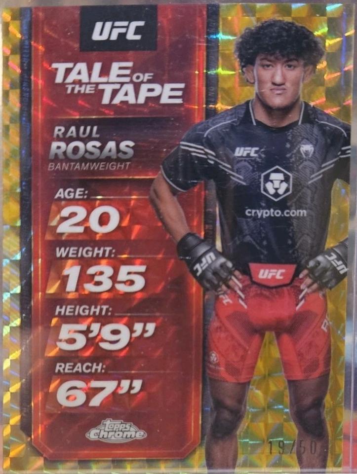 Raul Rosas 2025 Topps Chrome UFC Tale of the Tape #TTT-20 Geometric Gold Refractor