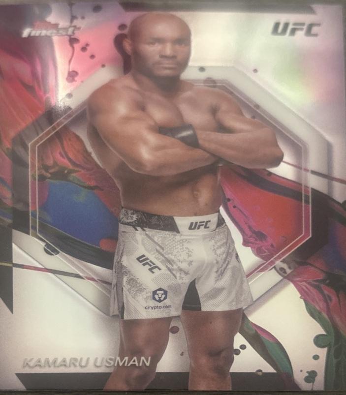Kamaru Usman 2024 Topps Finest UFC Base Common #33 Refractor
