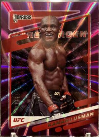 Kamaru Usman 2022 Panini Donruss UFC Base #72 Purple Laser