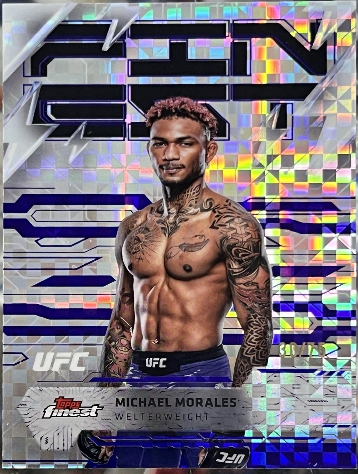 Michael Morales 2025 Topps Finest UFC Base Rare #247 Blue Refractor
