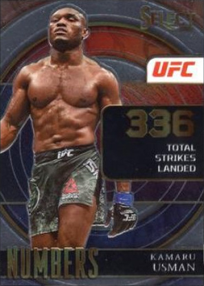 Kamaru Usman 2022 Panini Select UFC Select Numbers #1 Black Flash