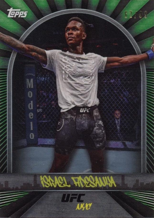 Israel Adesanya 2024 Topps UFC NYC Base #27 Green