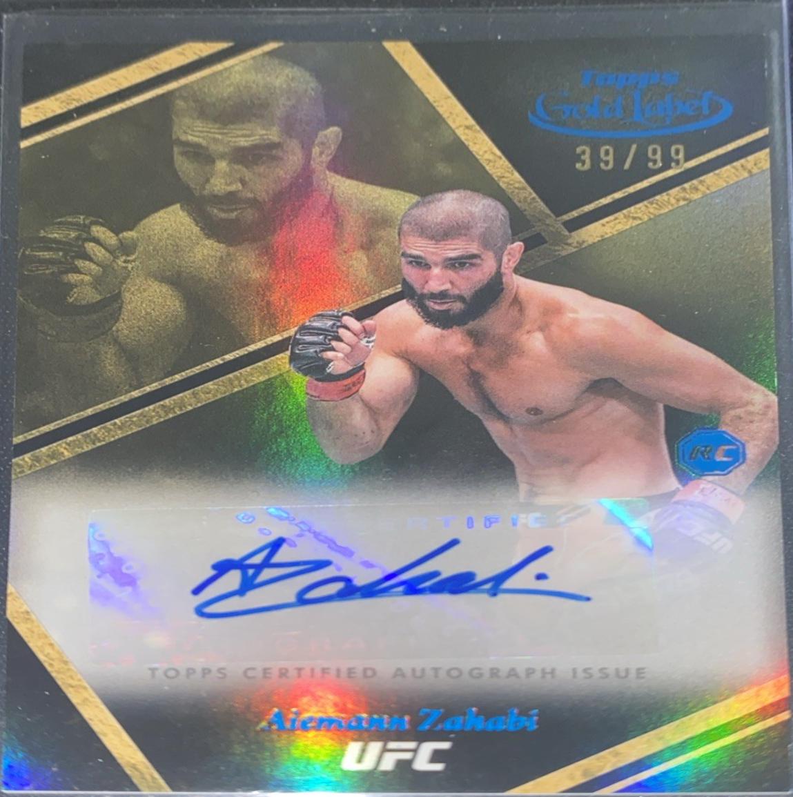 Aiemann Zahabi 2024 Topps Gold Label UFC Auric Autographs #AUA-AZI Blue
