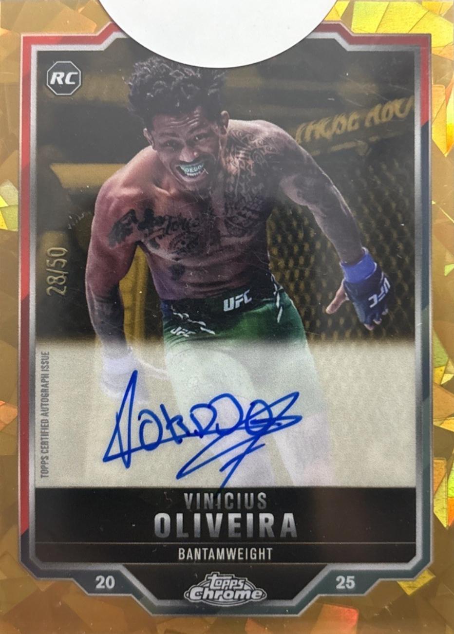 Vinicius Oliveira 2025 Topps Chrome Sapphire UFC Chrome Rookie Autographs Sapphire #CRA-VO Gold Sapphire
