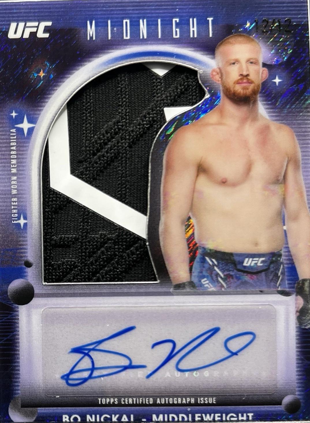 Bo Nickal 2025 Topps Midnight UFC Relic Autographs #VRA-BN Dusk