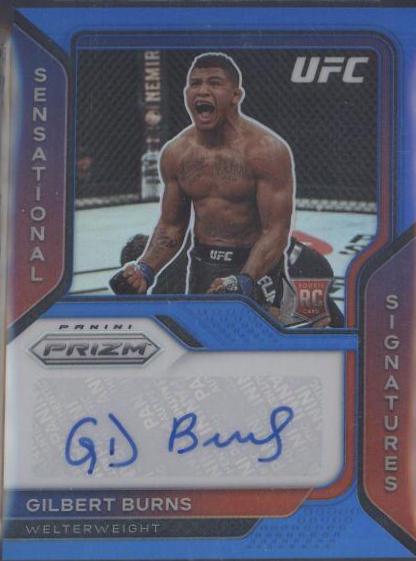 Gilbert Burns 2021 Panini Prizm UFC Sensational Signatures #8 Blue