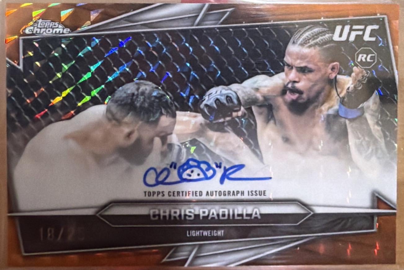Chris Padilla 2026 Topps Chrome UFC Base Autographs #BAV-CP Orange Geometric Refractor