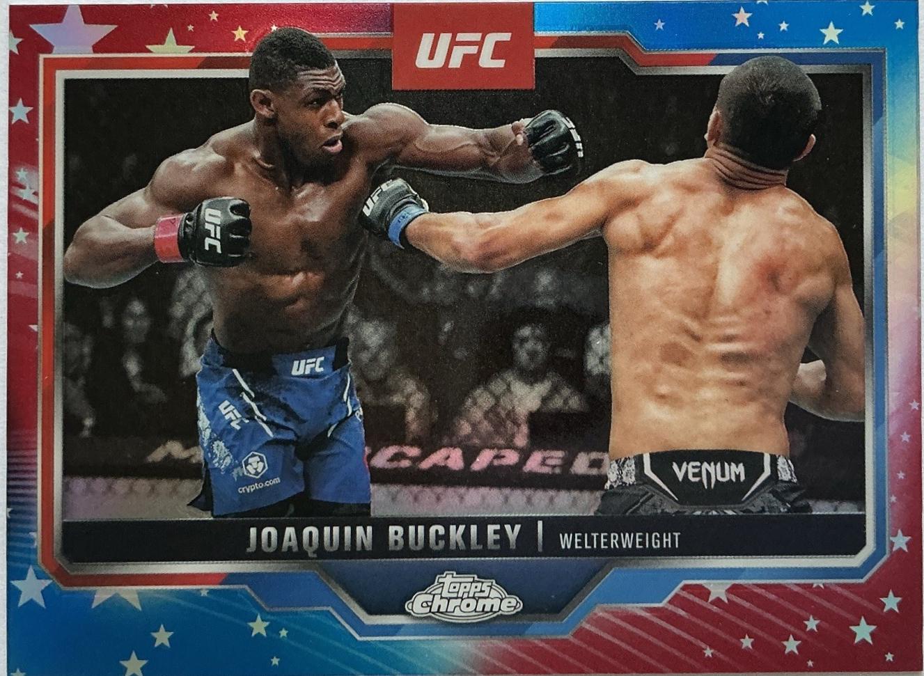 Joaquin Buckley 2025 Topps Chrome UFC Base #39 Red & Blue Refractor