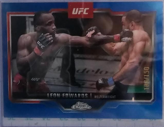 Leon Edwards 2025 Topps Chrome UFC Base #139 Blue Refractor