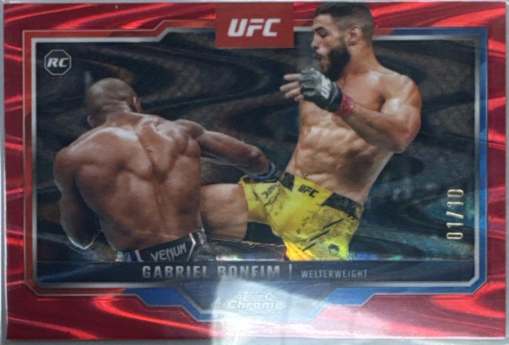 Gabriel Bonfim 2025 Topps Chrome UFC Base #26 Red Refractor