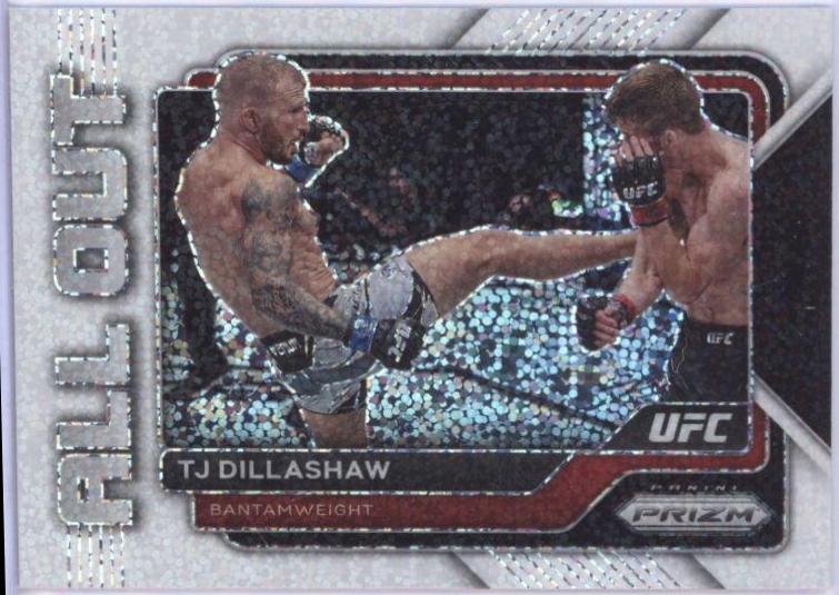 TJ Dillashaw 2023 Panini Prizm UFC All Out #16 White Sparkle