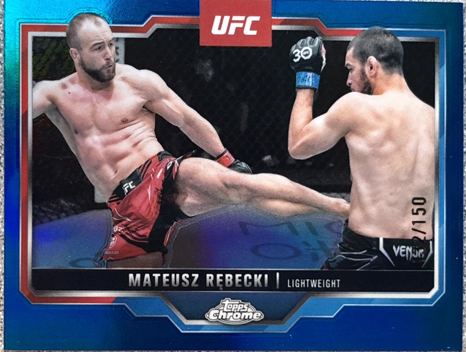 Mateusz Rębecki 2025 Topps Chrome UFC Base #61 Blue Refractor