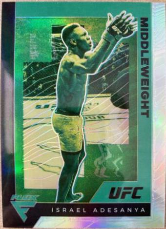 Israel Adesanya 2021 Panini Chronicles UFC Base Flux #257 Silver