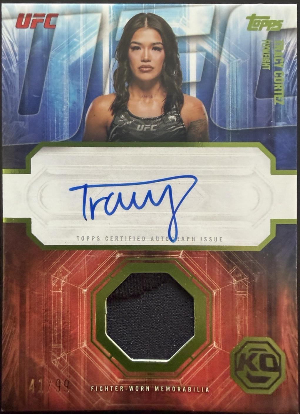 Tracy Cortez 2026 Topps Knockout UFC Knockout Autograph Relics #KAR-TC Lime Green