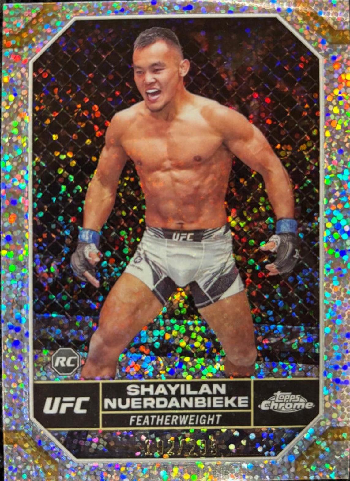 Shayilan Nuerdanbieke 2024 Topps Chrome UFC Base #182 Speckle Refractor