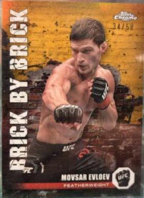Movsar Evloev 2024 Topps Chrome UFC Brick by Brick #BYB-8 Gold Refractor