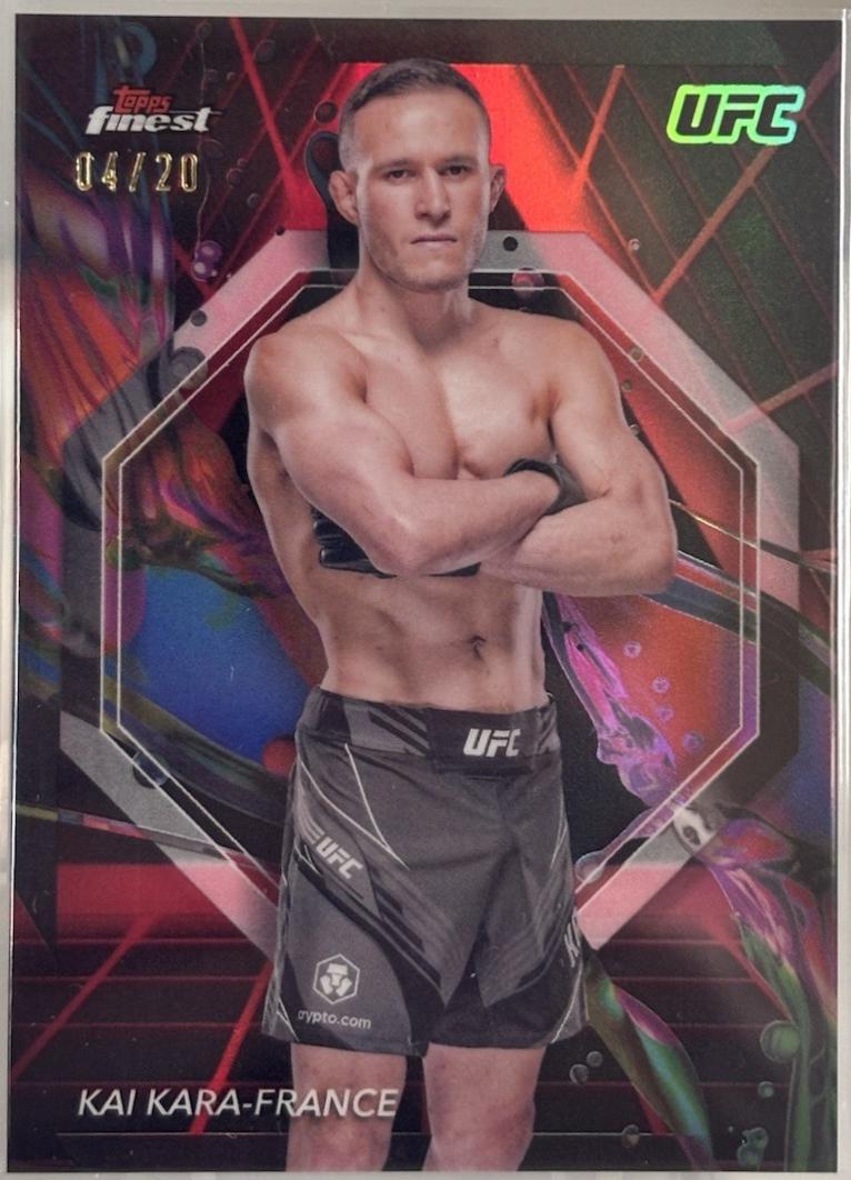 Kai Kara-France 2024 Topps Finest UFC Base Common #50 Red Black Vapor Refractor