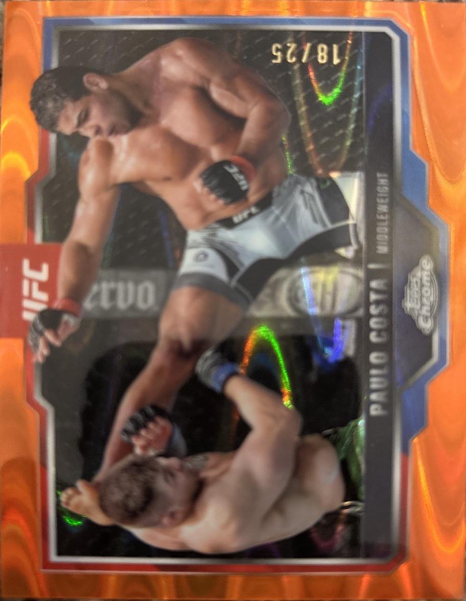 Paulo Costa 2025 Topps Chrome UFC Base #153 Orange Refractor