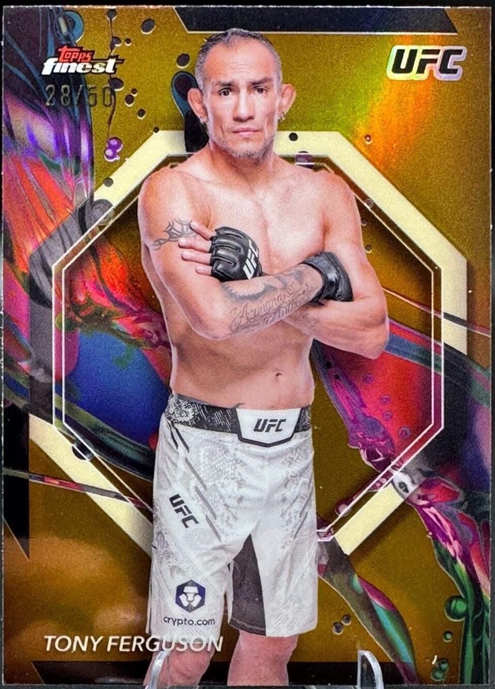 Tony Ferguson 2024 Topps Finest UFC Base Common #96 Gold Refractor
