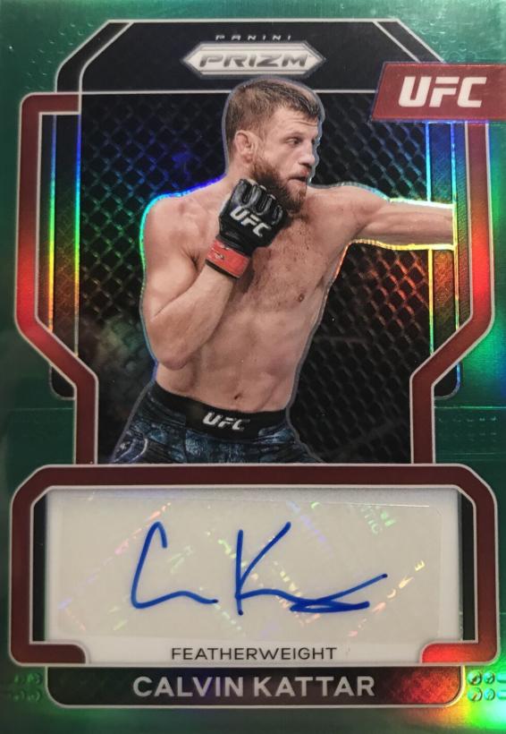 Calvin Kattar 2022 Panini Prizm UFC Signatures #27 Green