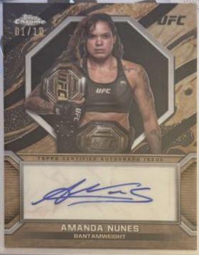Amanda Nunes 2024 Topps Chrome UFC Marks of Champions #MOC-ANU Black Refractor